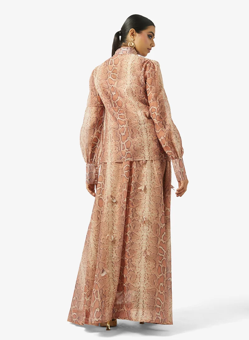 Khizana Printed Top & Skirt Set